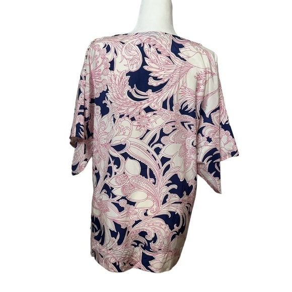 Talbots Tunic Top Silk Blend Medium Lagenlook Lightweight Kimono Sleeve *no belt - Picture 2 of 11